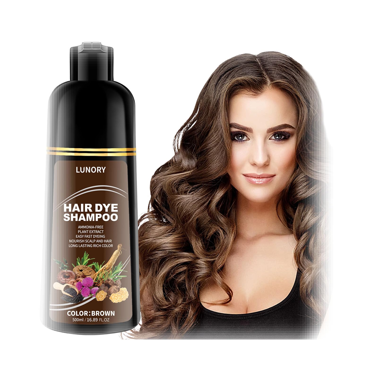 Amazon.com: Lunory Brown Hair Dye Shampoo for 100% Gray Coverage
