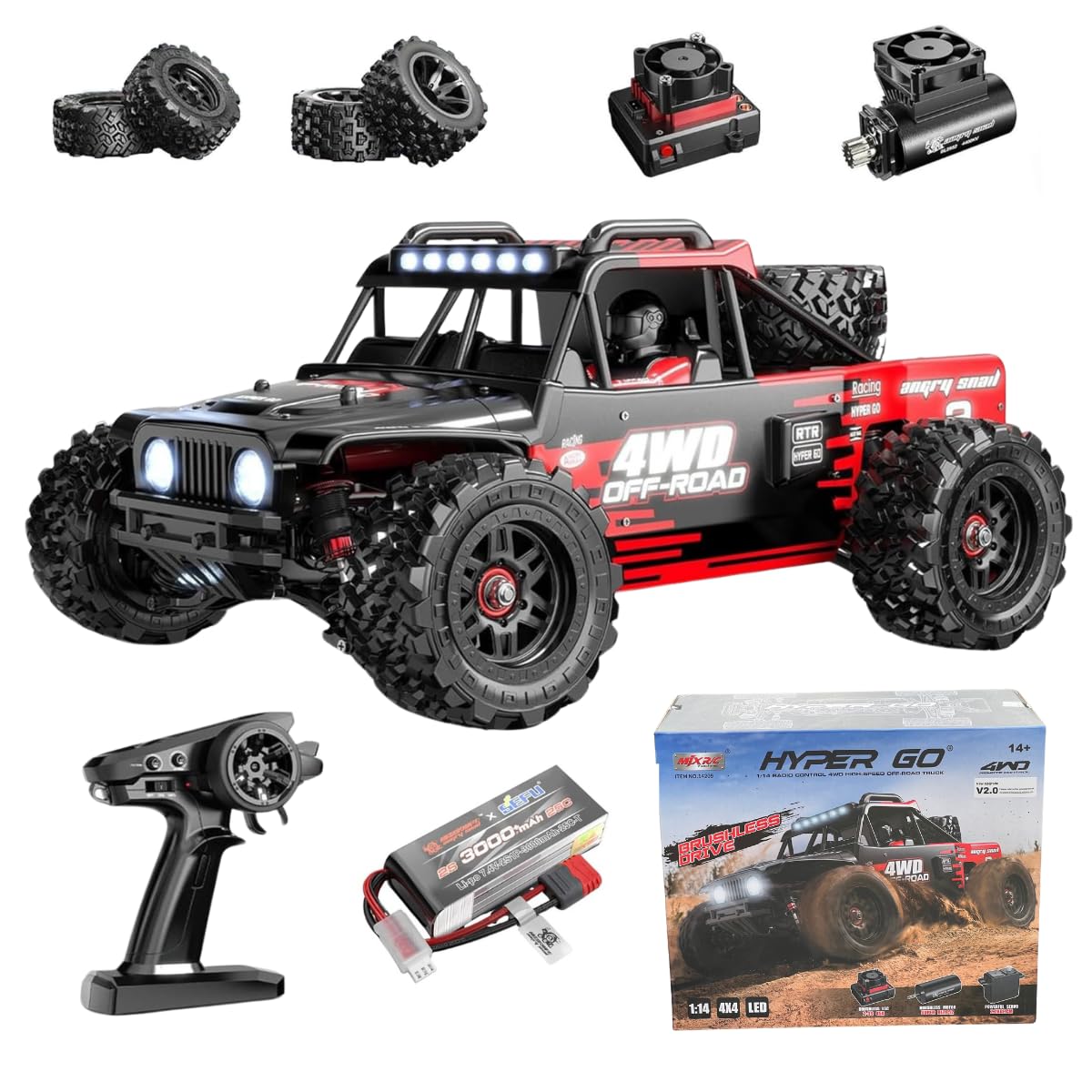 Amazon.com: MJX Hyper Go 14209 RC Car – 1:14 Scale 4WD Brushless