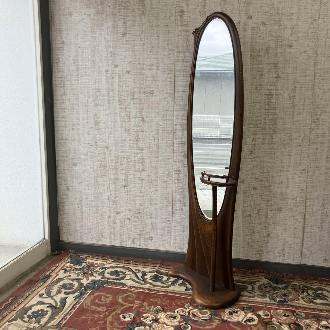 Amazon.co.jp: レトロ 松永工房 カンティーニュ 木製姿見 全身鏡