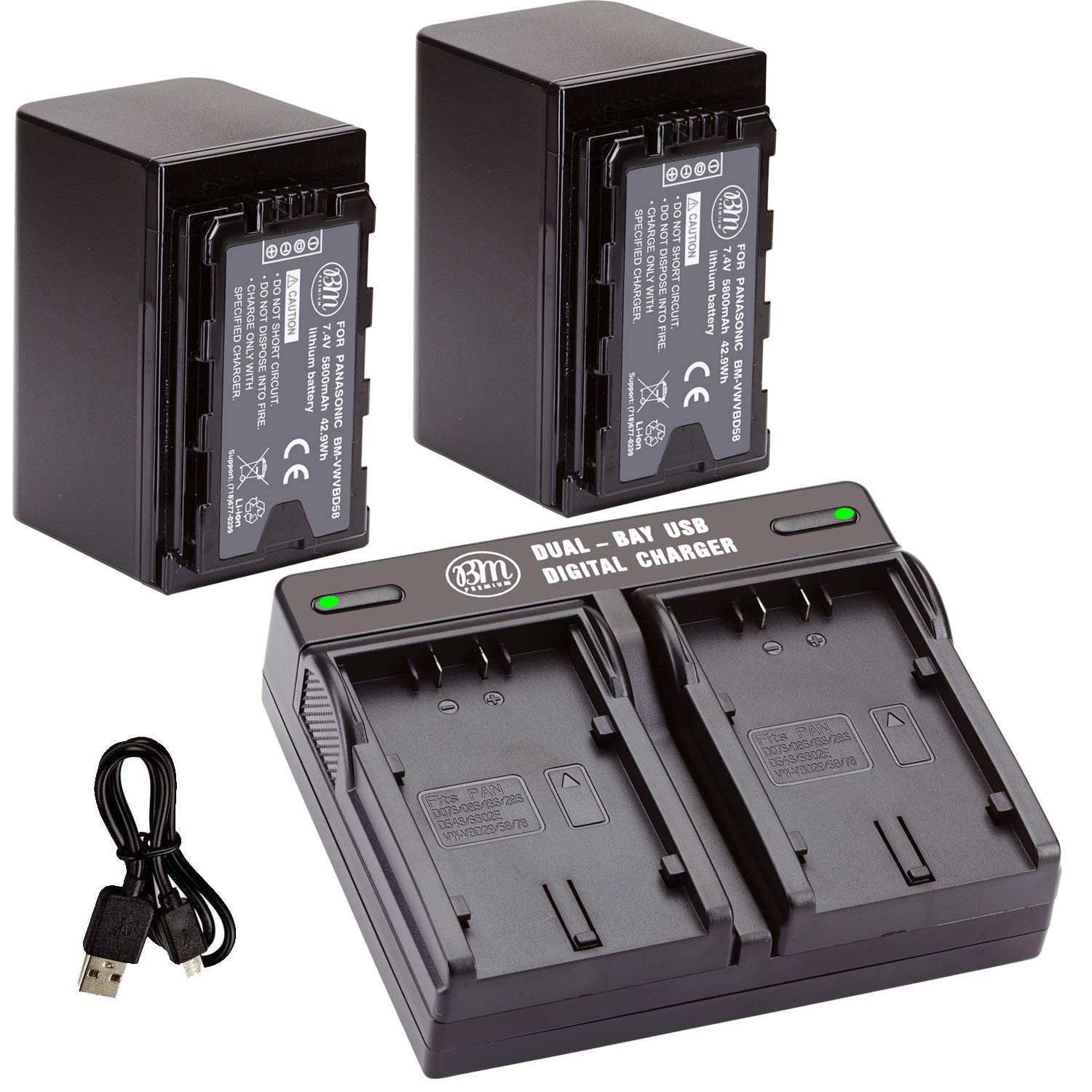 Amazon.com: BM Premium 2 VW-VBD58 Batteries and Dual Bay Charger