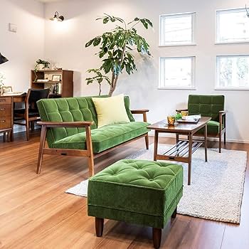 Amazon｜カリモク60 Kチェア 1シーター モケットグリーン オットマン