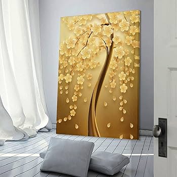 Amazon.co.jp: 風水 絵 玄関 油絵 絵画 金運アップお 幸運の木 風水絵