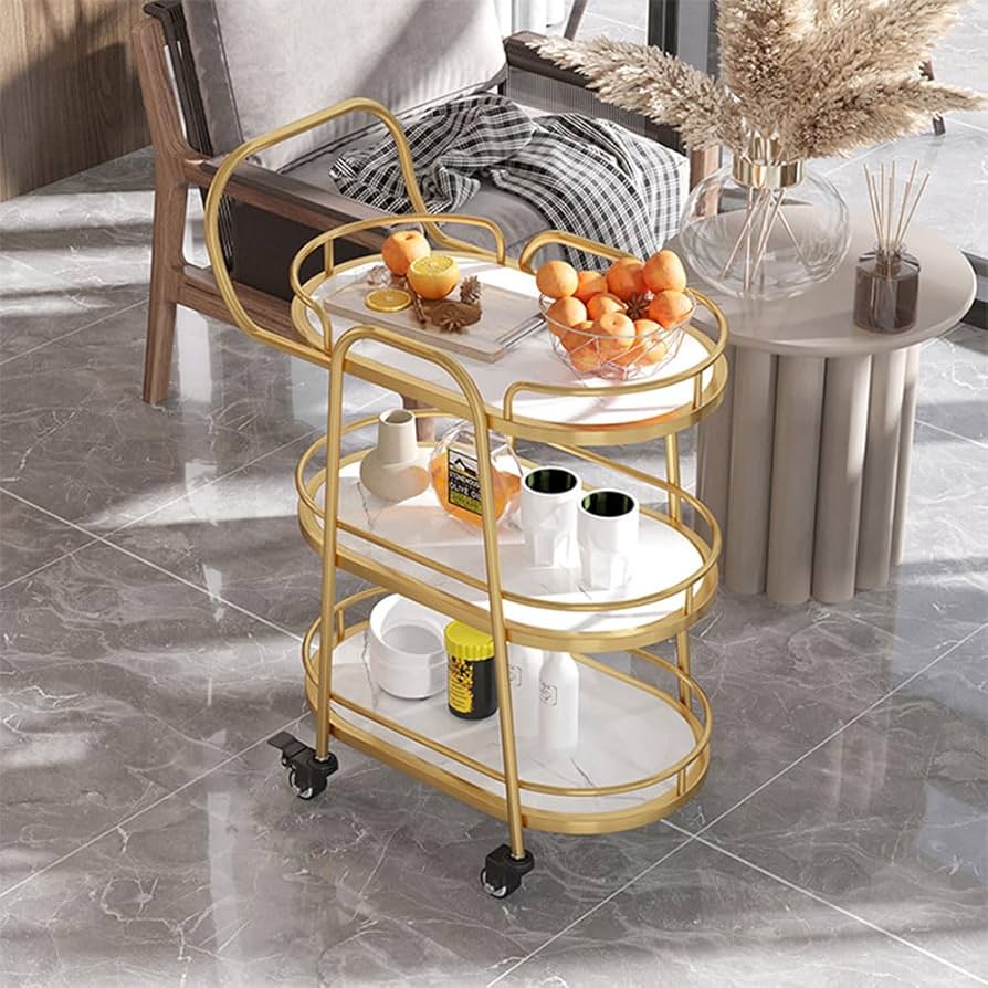 Amazon.co.jp: RNQZ ホームバーカート、車輪付きバーサービングカート