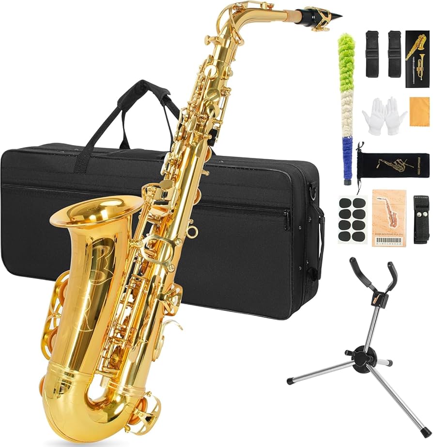 Amazon.co.jp: サックス 初心者 アルトサックス Eb Saxophone ゴールド