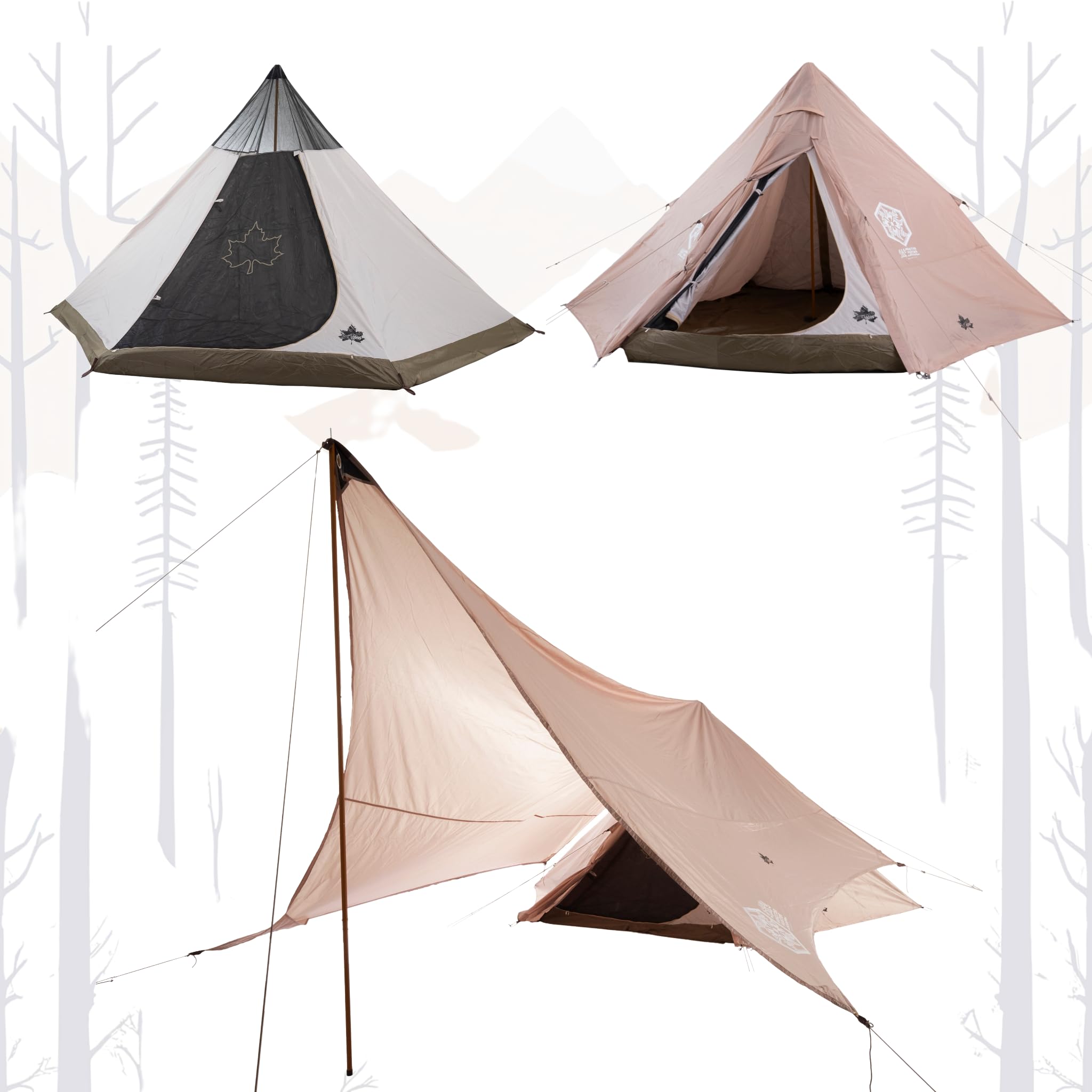 Amazon.co.jp: LOGOS ロゴス Tepee 別注 テント タープセット