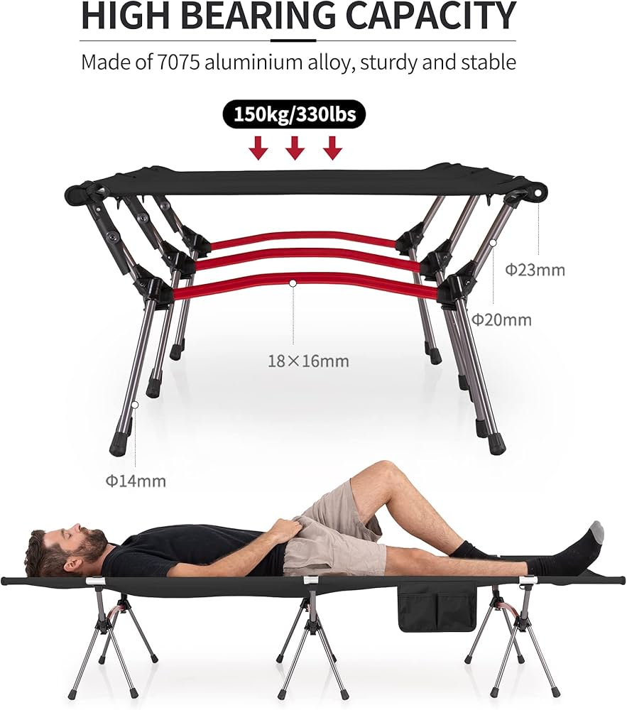 Amazon.co.jp: Naturehike超軽量キャンプベッド、高さ調節可能