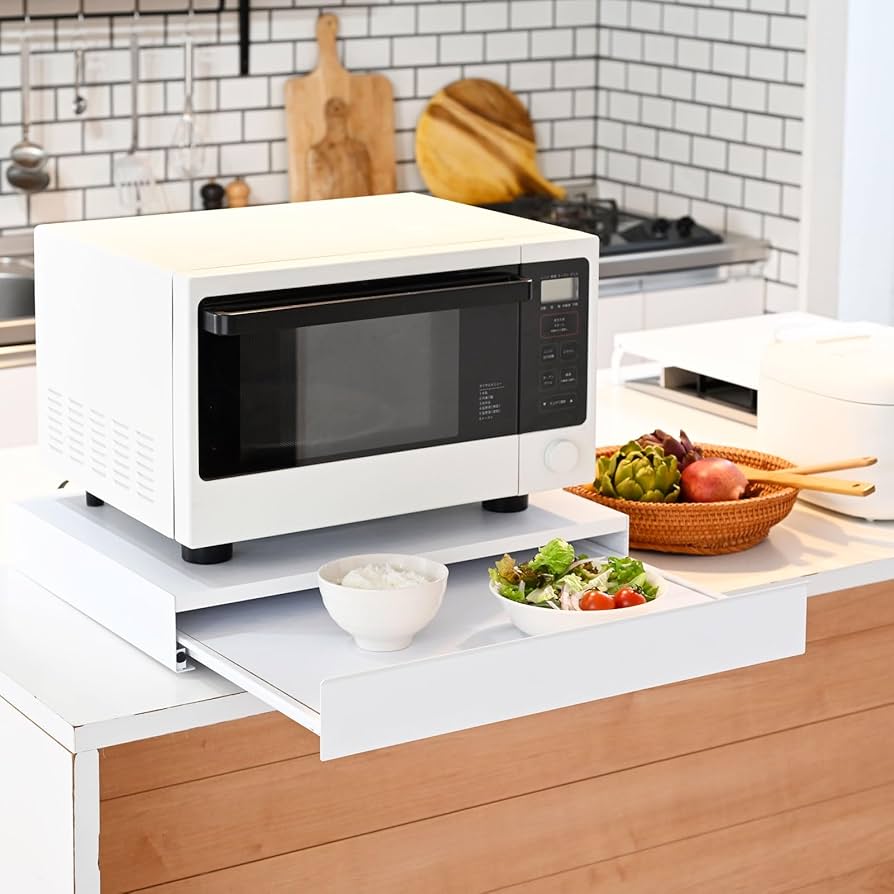Amazon｜山善(YAMAZEN) レンジ下 スライドテーブル 1段 家電下