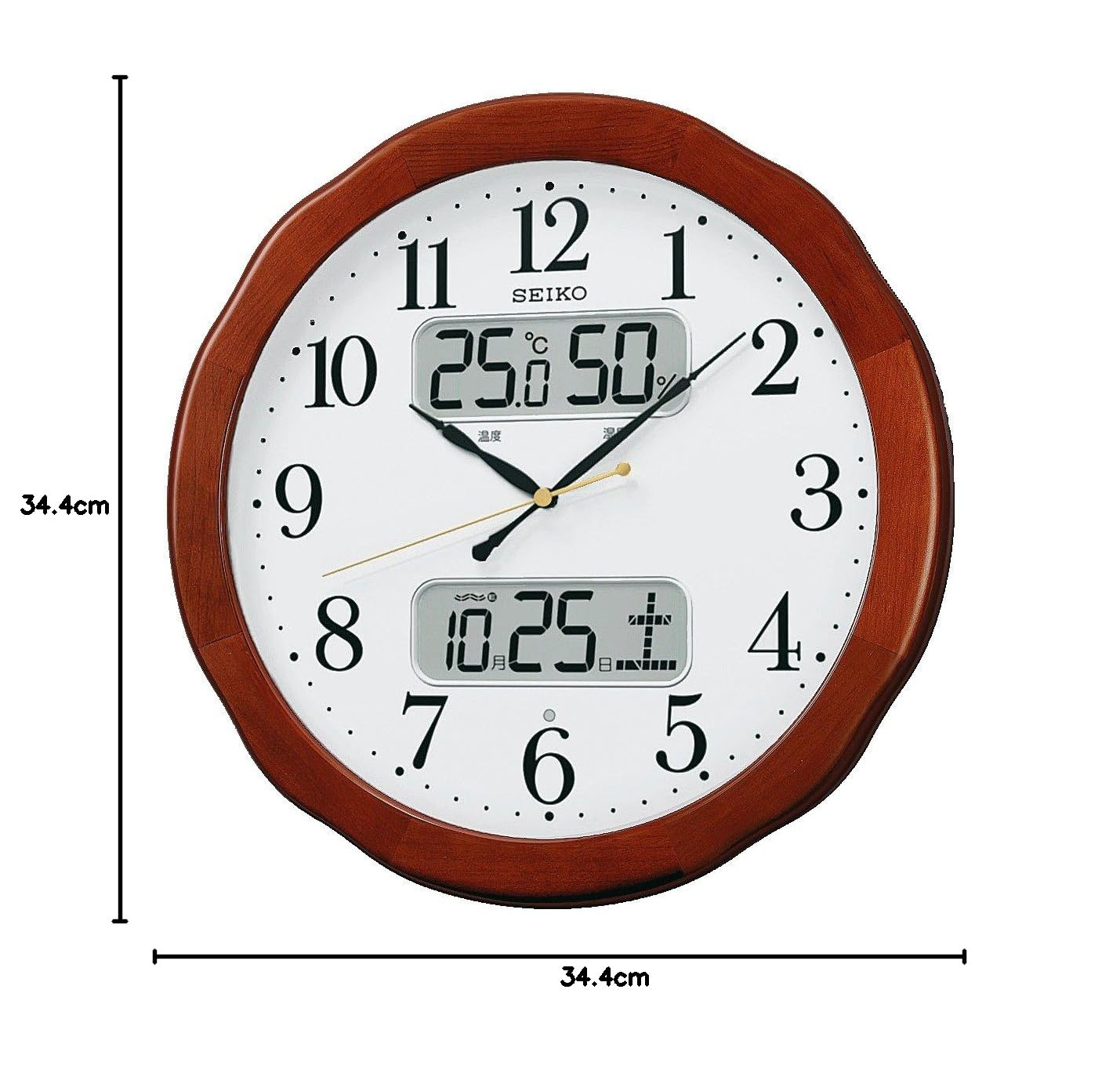 Amazon.co.jp: セイコー クロック掛け時計 電波 アナログ カレンダー