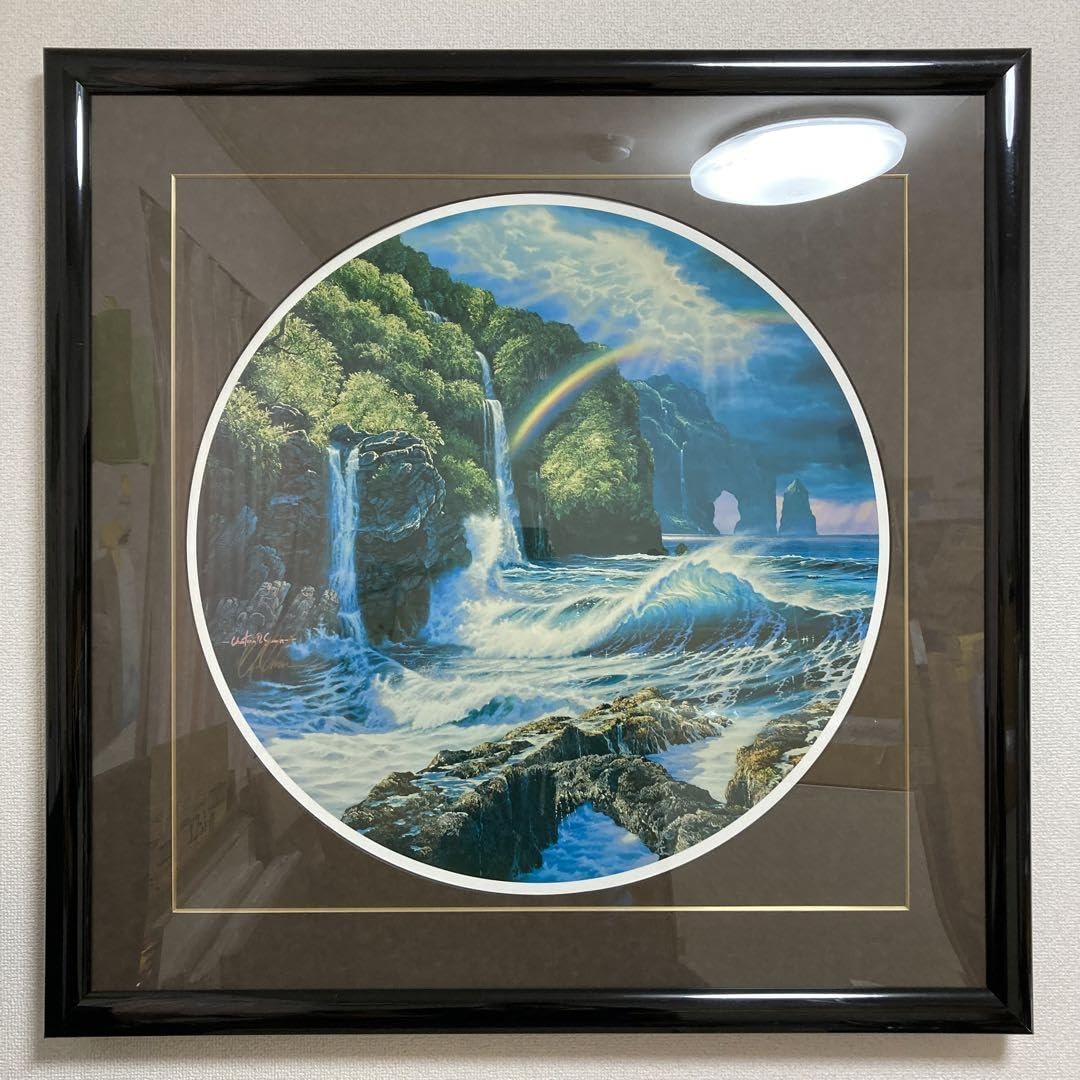 T.Y. クリスチャン・ラッセン「風景」サイン F8 額装済み 肉筆手描き