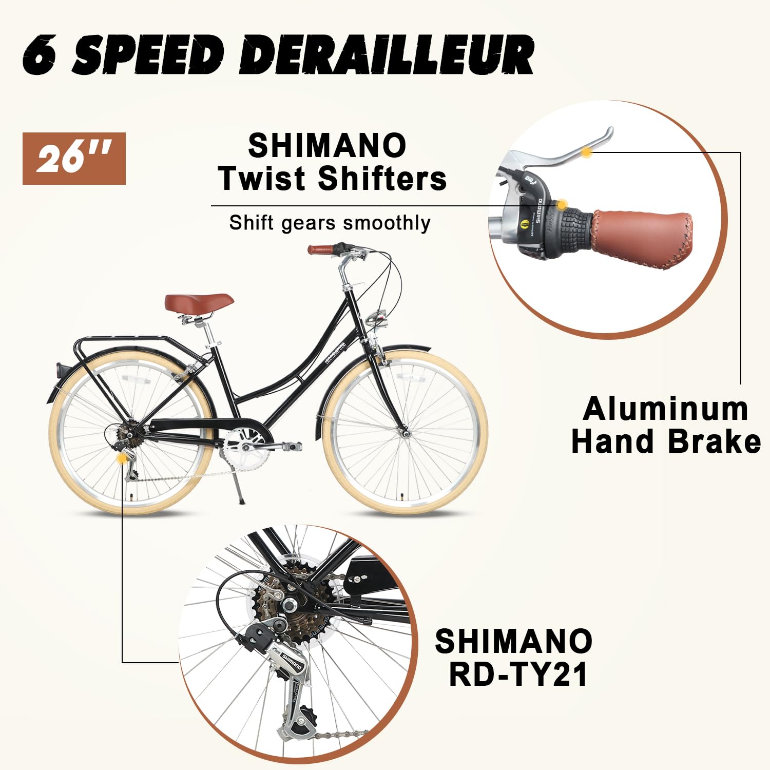 Amazon | AVASTA通勤通学シティーサイクル26インチ自転車シマノ6段変速