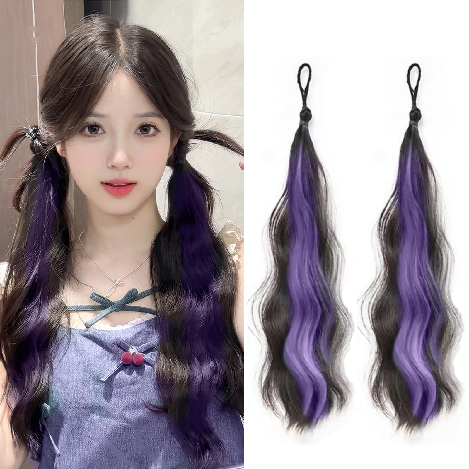 Amazon.co.jp: Natunofu エクステ ウィッグ ロング ツインテール