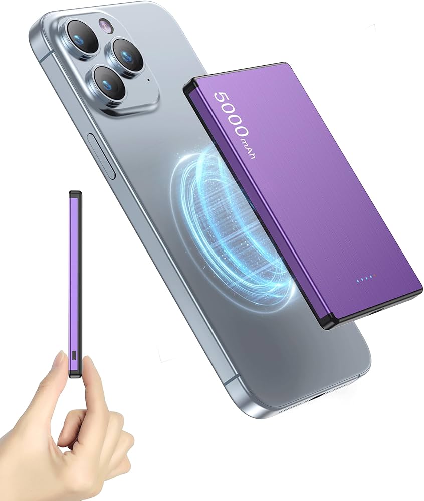 Amazon.com: ZBF Wireless Portable Charger,5000mAh Slim Magnetic