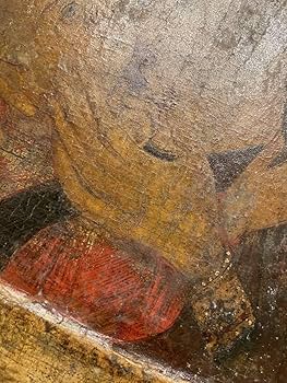 Amazon.co.jp: 17世紀頃 イコン 聖母子像 肉筆 テンペラ 板□聖母