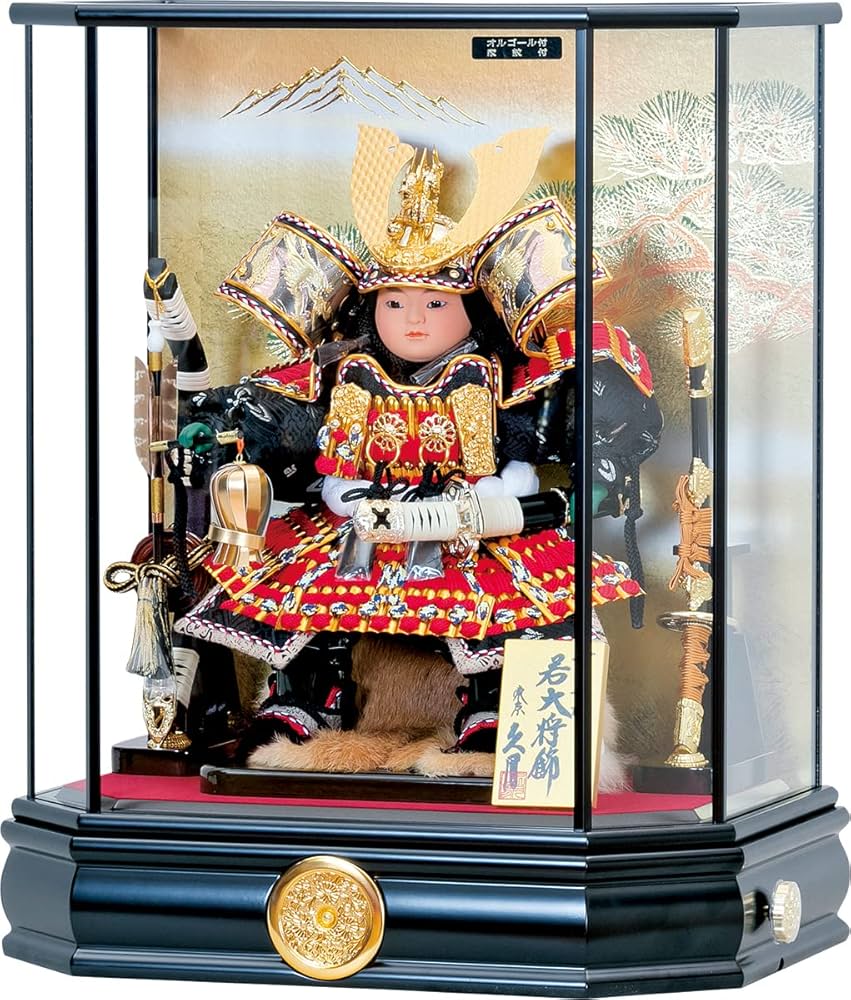 Amazon | 五月人形 人形の久月 家紋付 兜ケース 6号大将ケース ガラス