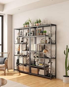 Amazon.co.jp: Gizoon 71インチ インダストリアル本棚 収納用 トール