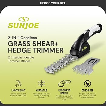 Amazon.com : Sun Joe HJ604C 7.2-Volt Cordless Grass Shears and