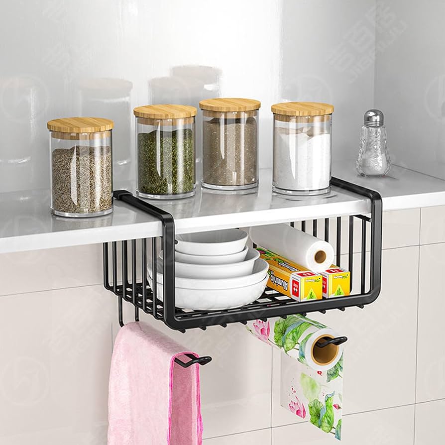 Amazon｜吊り下げラック 吊り下げ収納 シンク下 収納 カゴデスク下