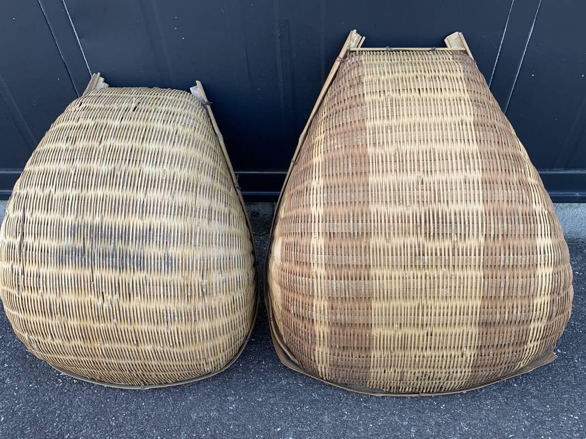 Amazon.co.jp: 箕手箕み農具竹かごかござる古道具古民具農業穀物