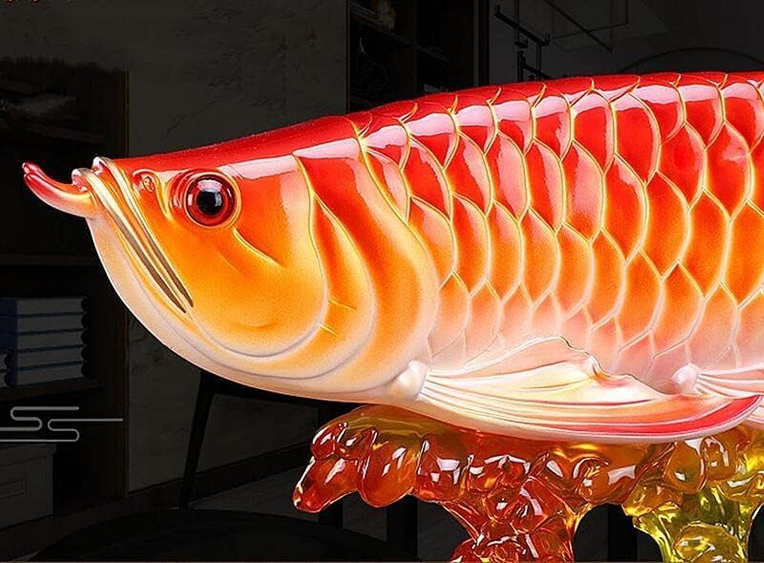 Amazon.co.jp: RuiWen アロワナ風水置物 招財龍魚 ラッキーフィッシュ