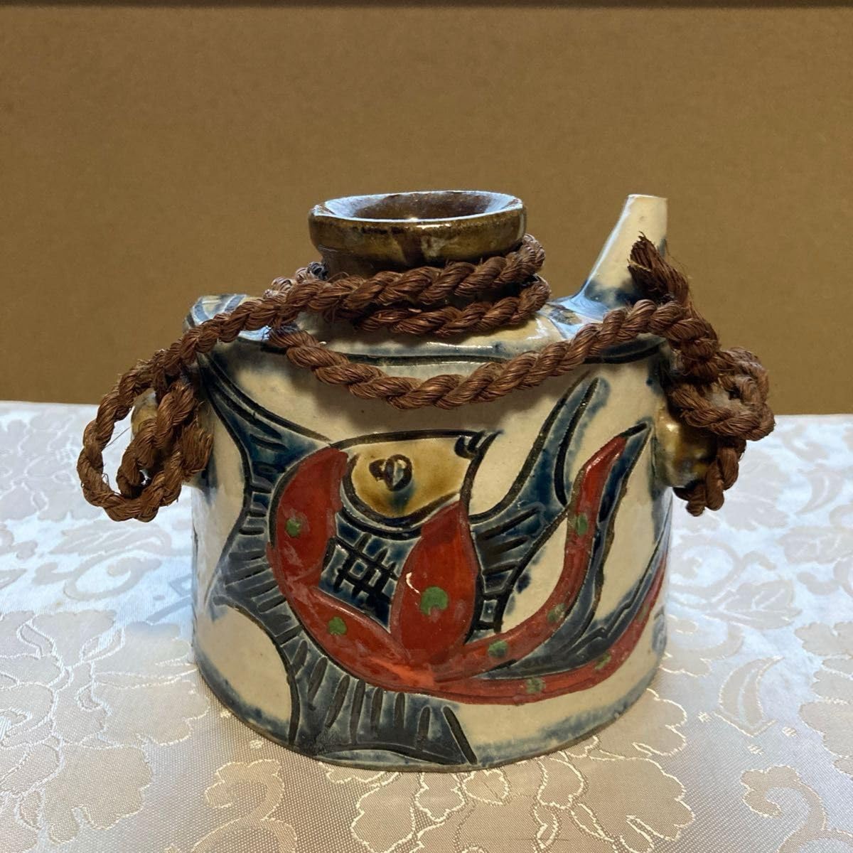 茂生窯 抱瓶（だちびん）沖縄 やちむん(メ1286) 茂生窯 抱瓶（だちびん