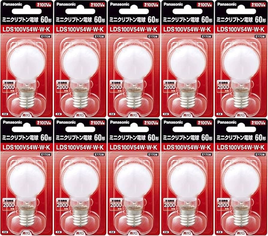 Amazon | パナソニック ミニクリプトン電球 100V 60W形 ホワイト 口金