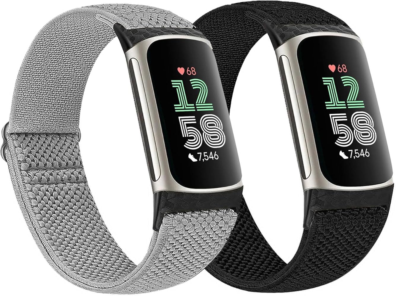 Amazon.co.jp: Fitbit Charge 6/Charge 5対応 伸縮性ナイロンバンド 2