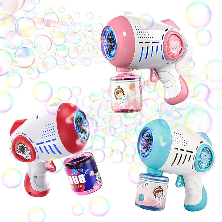 Amazon | La Gacela シャボン玉 電動式 3個セット バブルガン 自動