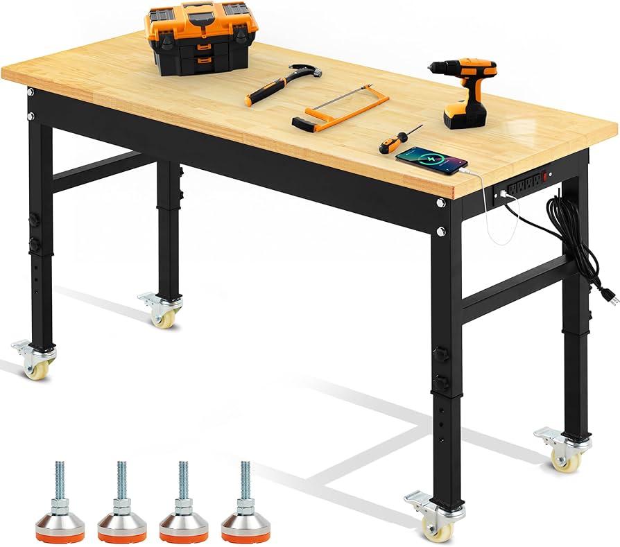 Amazon.co.jp: Antifir 60インチ 調節可能なワークベンチ ローリング