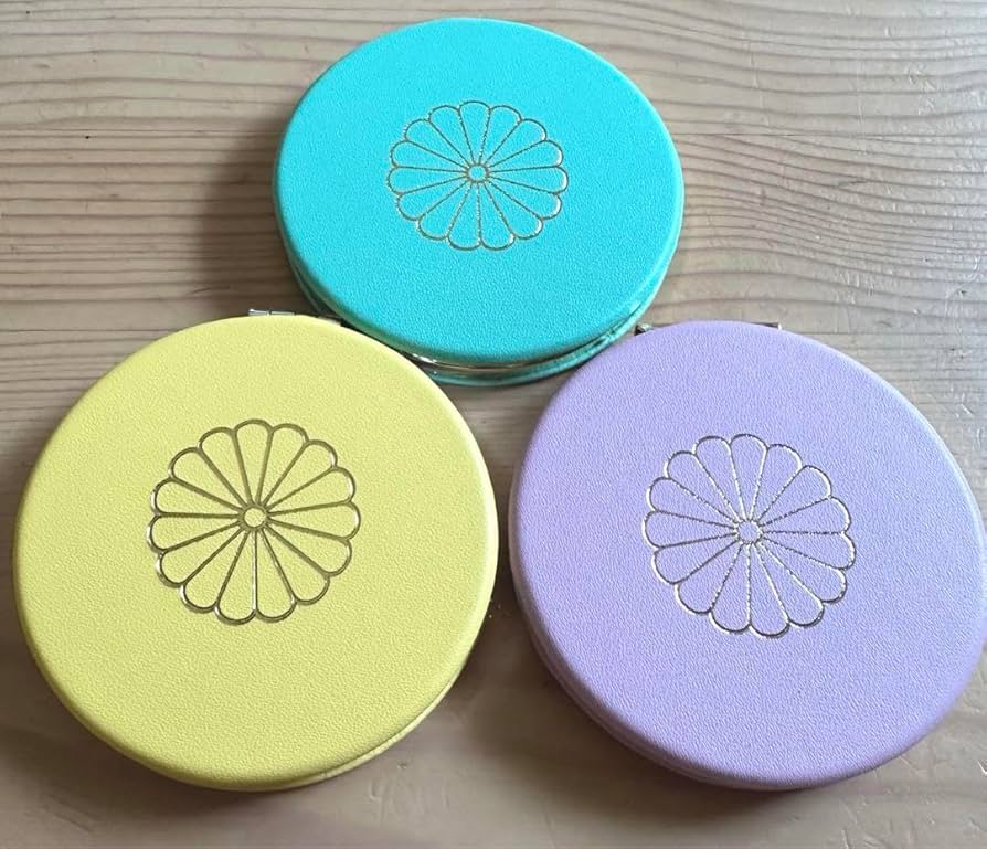 Amazon.co.jp: 2色セット 皇居 手鏡 ダブルミラー ブルー ピンク