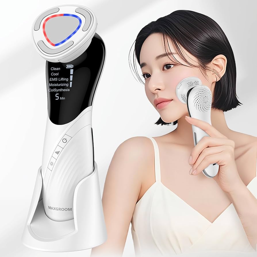 Amazon.co.jp: MAXGROOM 美顔器 ems 温冷美顔器 1台9役 超音波美顔器