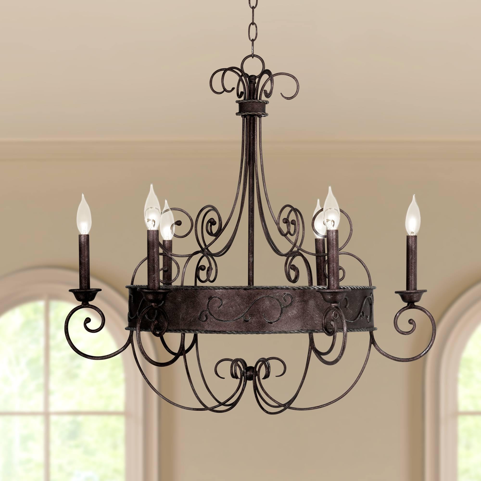 Amazon.com: Franklin Iron Works Rust Bronze Candelabra Chandelier