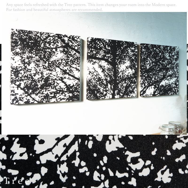 Amazon.co.jp: ファブリックパネル 黒 TREE ブラック 30×30cm 3枚