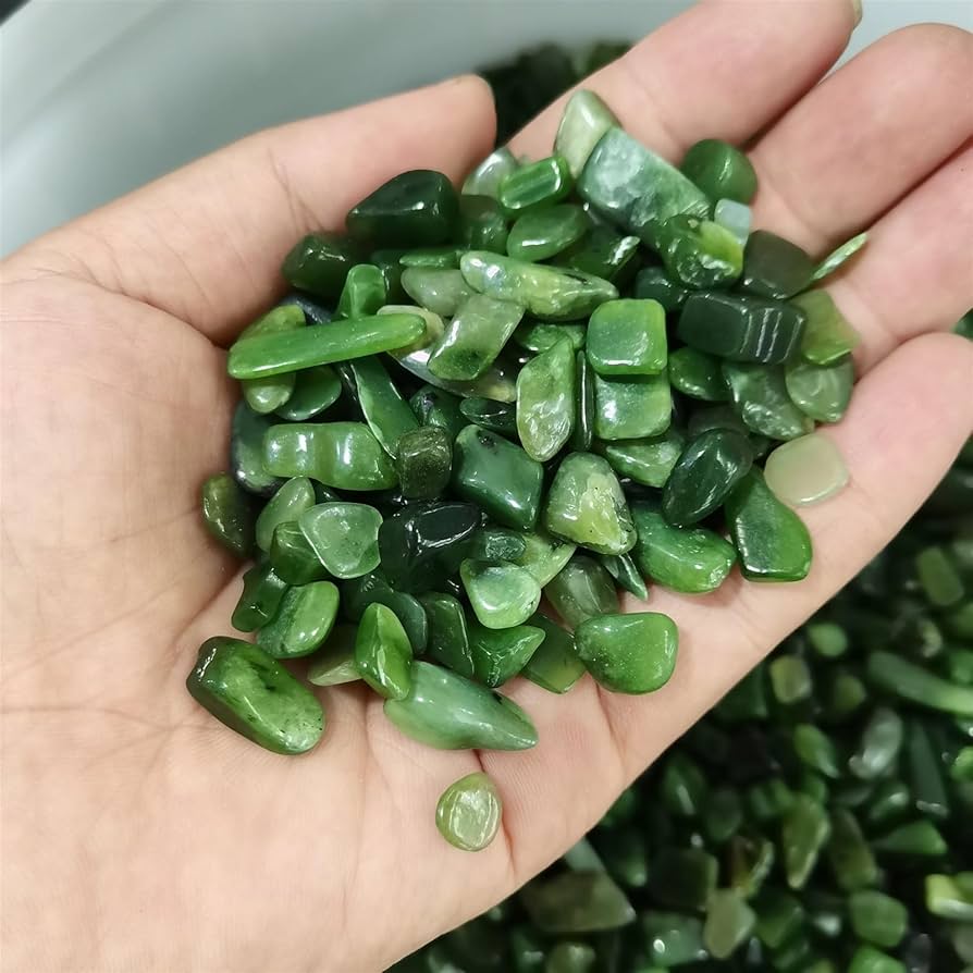 Amazon.co.jp: 天然石 天然グリーンジャスパー石研磨不規則なタンブル