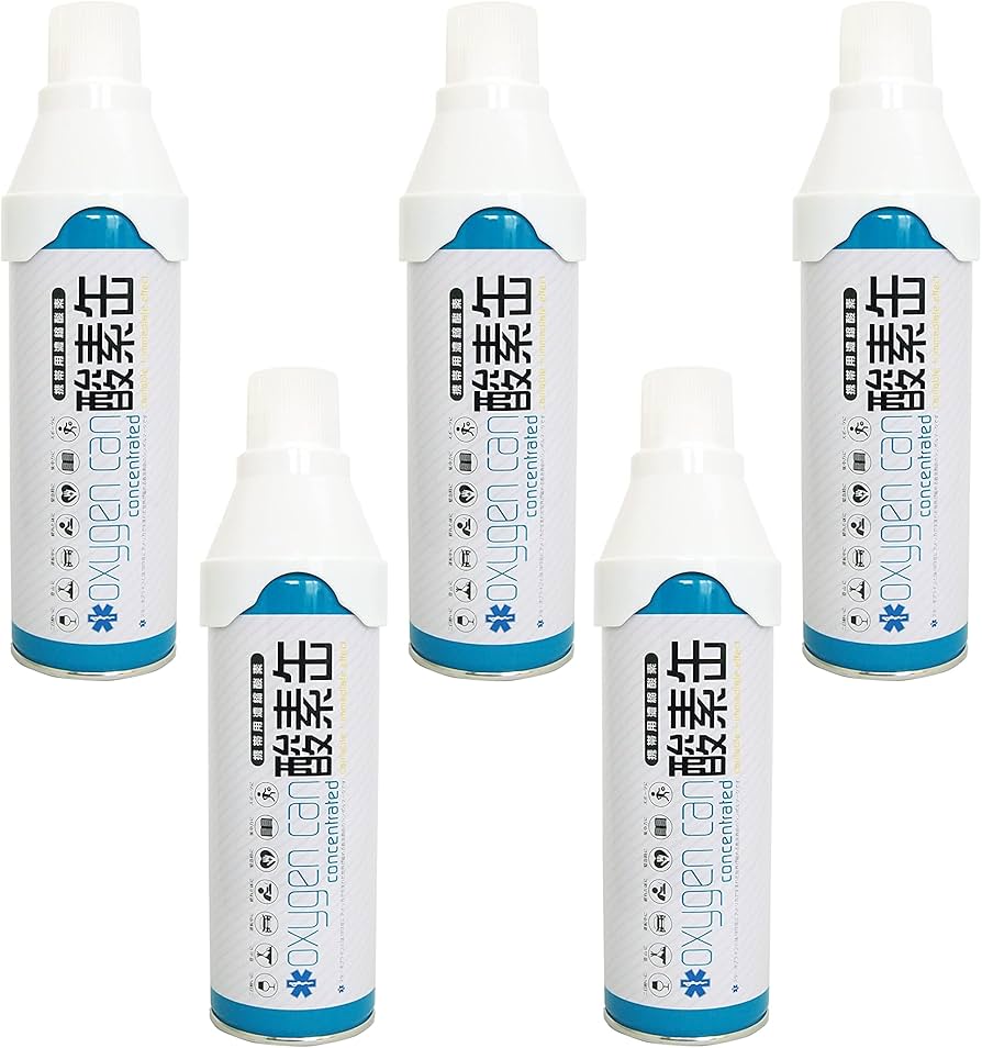 Amazon | 高濃度酸素5㍑缶5本セット 国内唯一救急救命スターオブライフ
