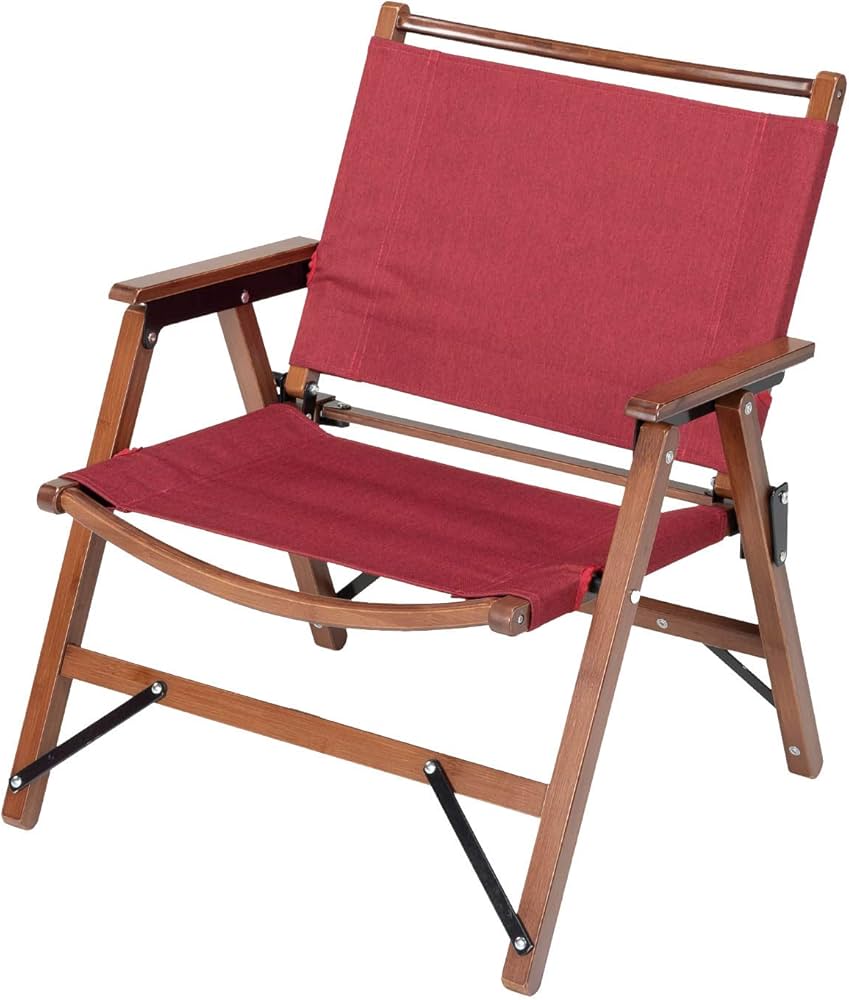 Amazon.co.jp: BUNDOK(バンドック)ロースタイル チェア BAMBOO レッド