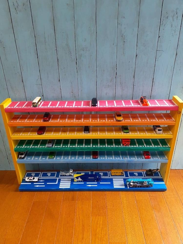 Amazon.co.jp: レインボーカラー100台トミカ棚収納棚6段 トミカホット
