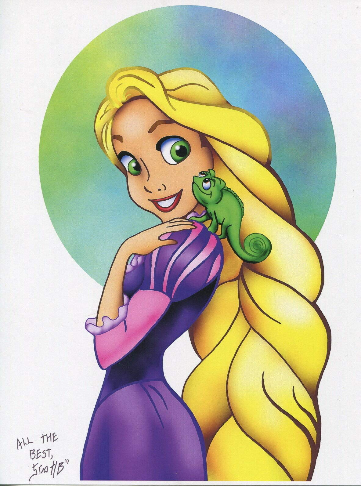 Tangled Rapunzel Pascal Signed Autograph Tribute 8.5x11 Print With