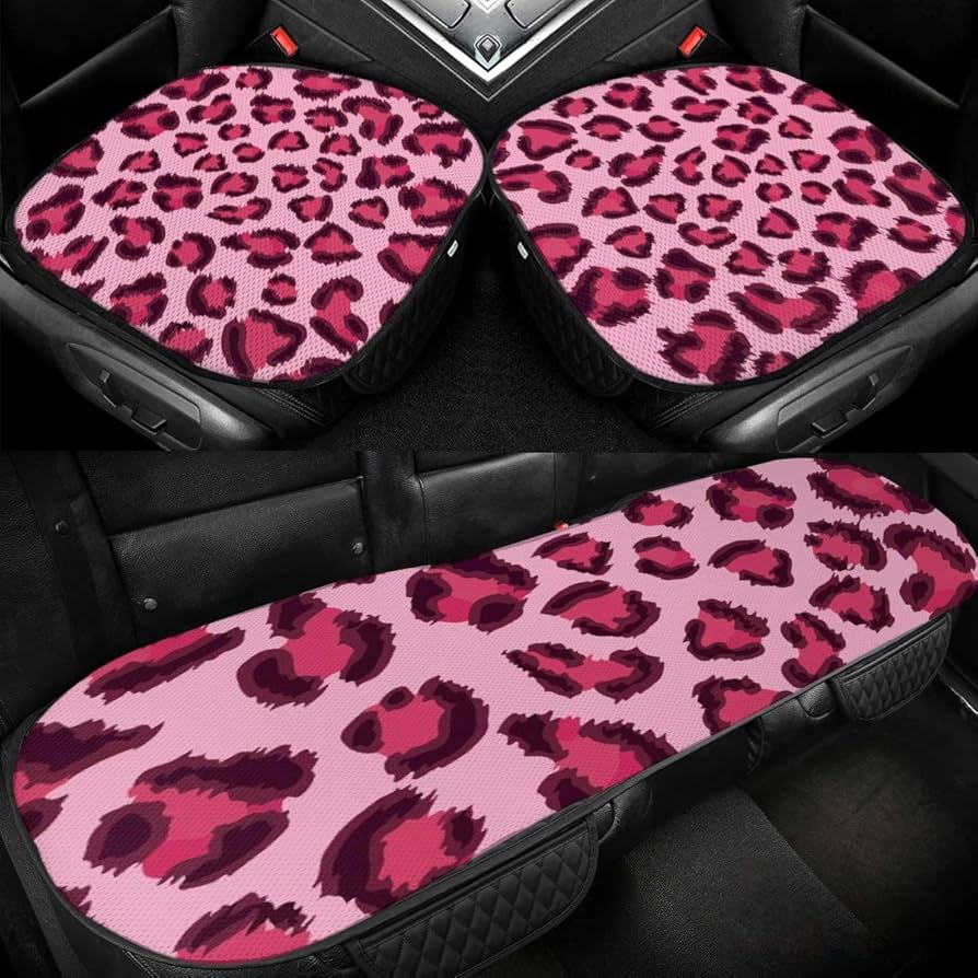 Amazon | レオパード柄 豹柄 ヒョウ柄 ピンク ギャル 車用 シート