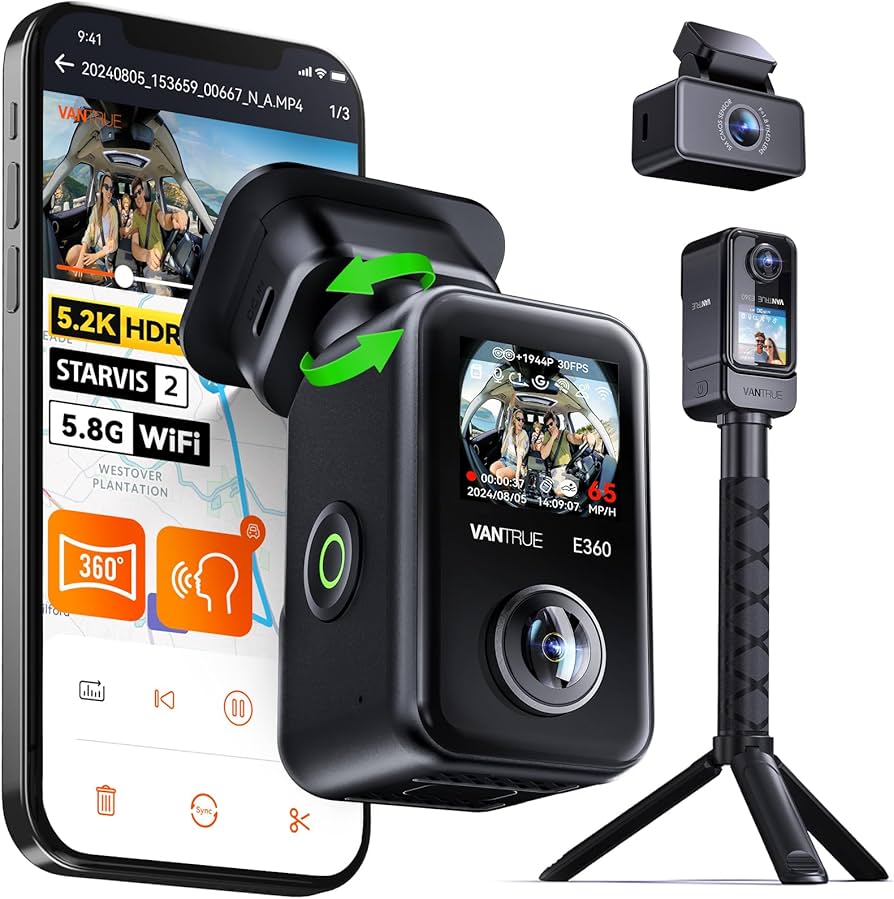 Amazon.co.jp: 360度全方位 +リヤカメラ ドライブレコーダー ハンドル