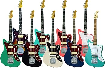 Amazon.com: CNZ Audio JM Electric Guitar Coral with 3-Ply Tortoise