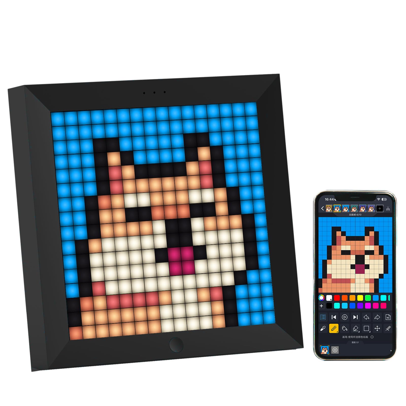 Amazon.co.jp: Divoom Pixoo LEDピクセルディスプレイ デジタル時計