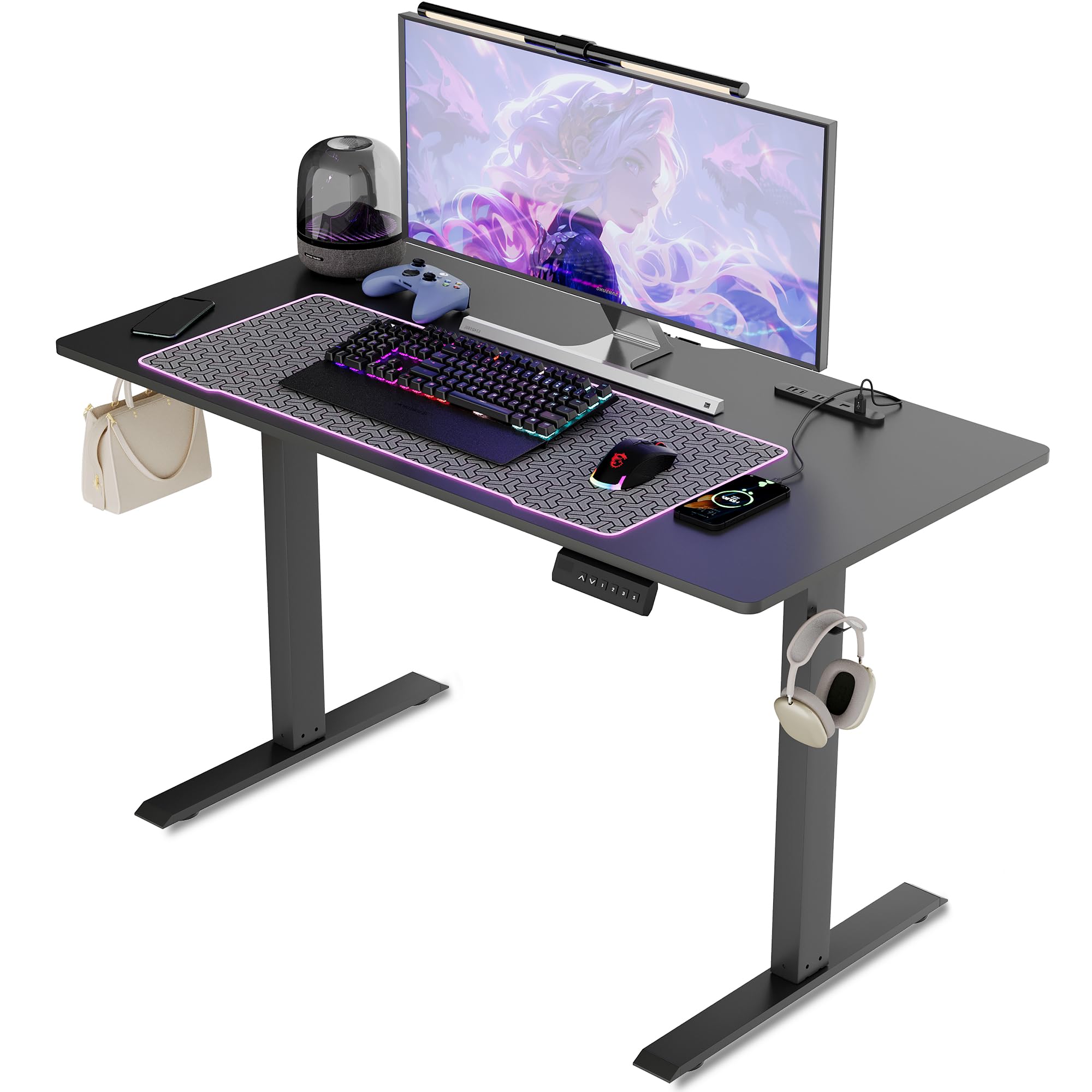 Amazon | UPHYB ゲーミングデスク 電動 昇降式デスク USB×コンセント