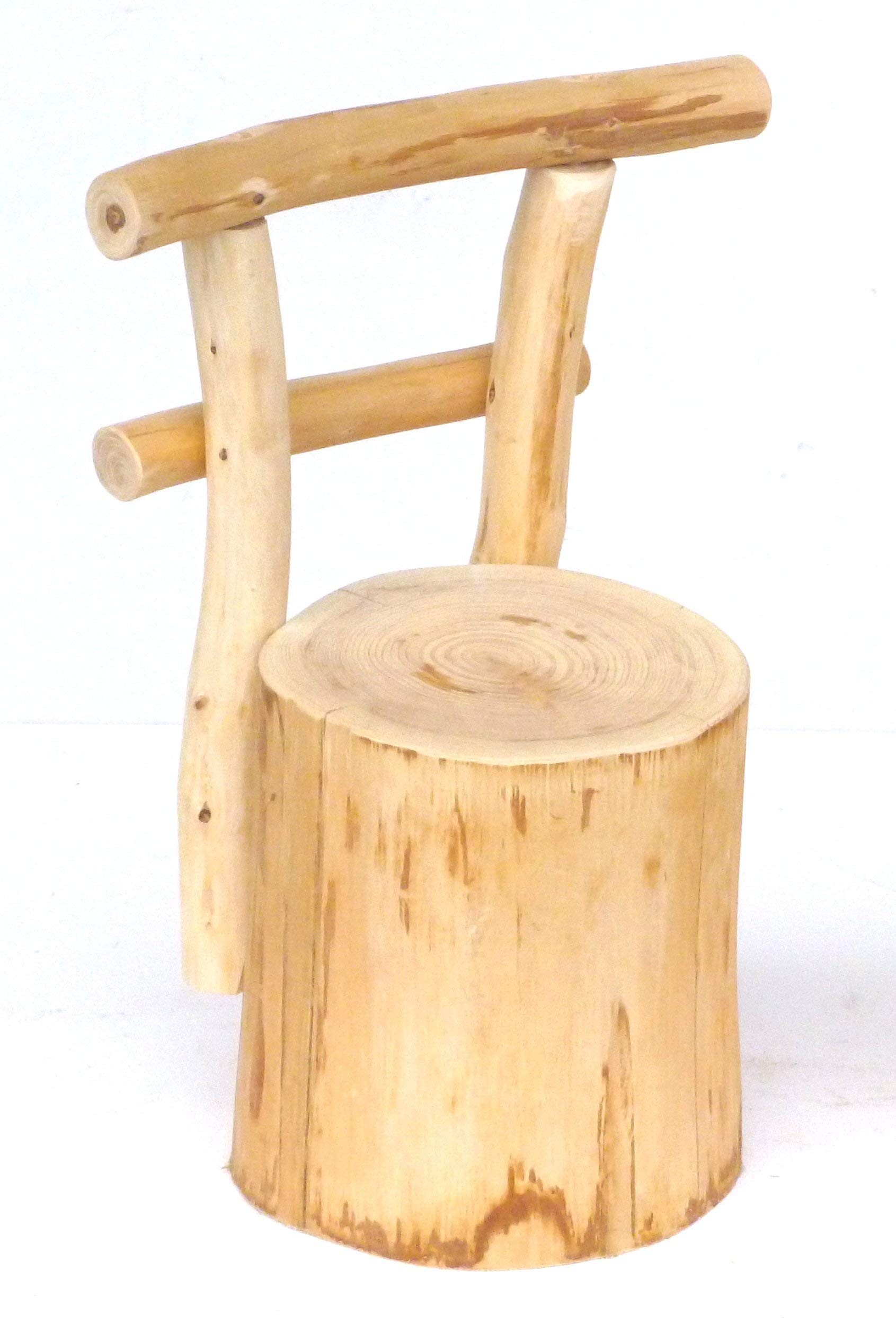 Amazon.co.jp: 子供 丸太椅子 国産 ひのき無垢 ひのき枝背もたれ付