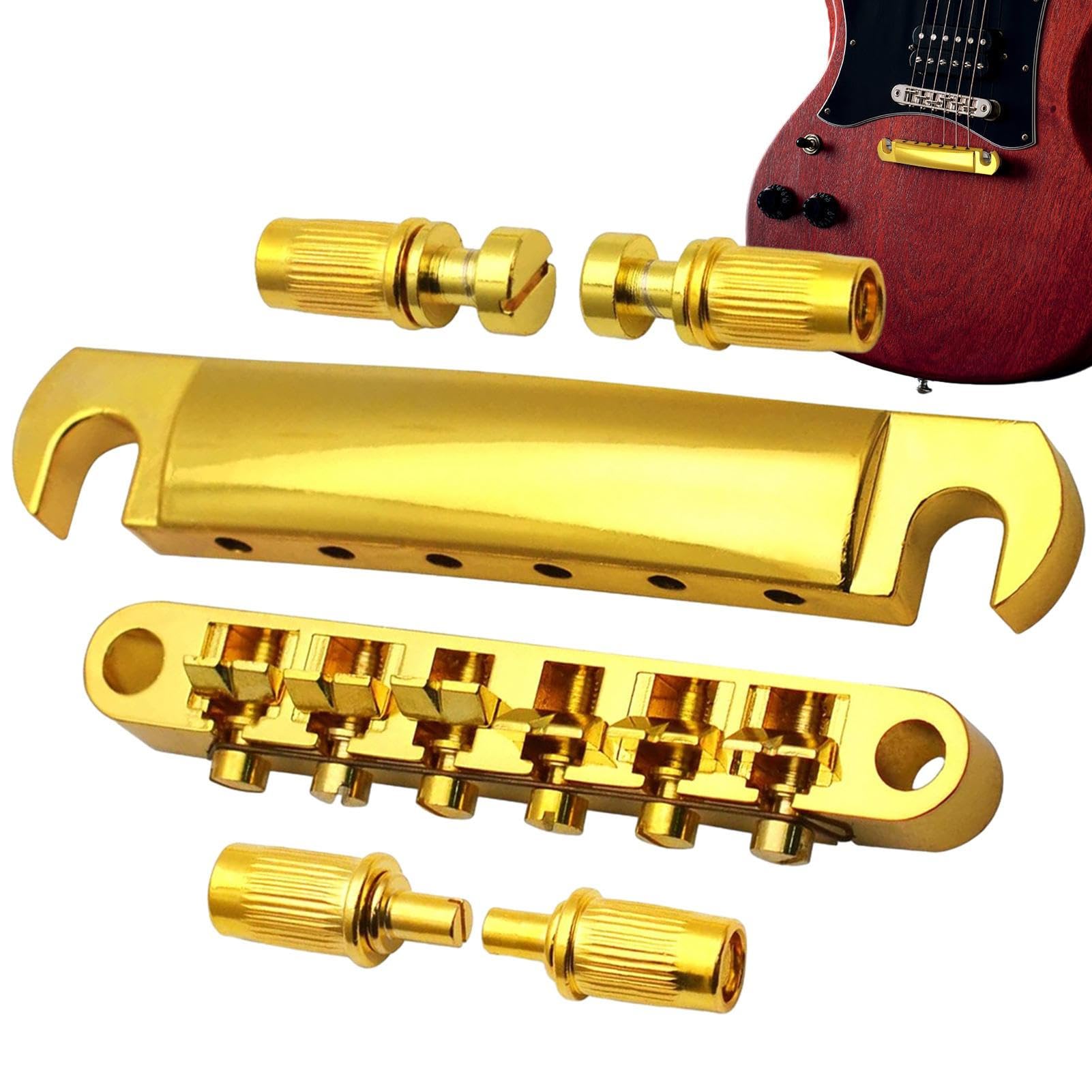 Amazon.co.jp: エレキギター用ブリッジセット - 亜鉛合金交換部品湾曲