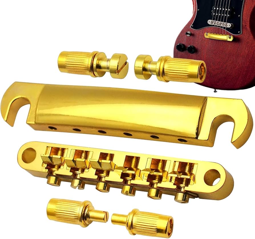 Amazon.co.jp: エレキギター用ブリッジセット - 亜鉛合金交換部品湾曲