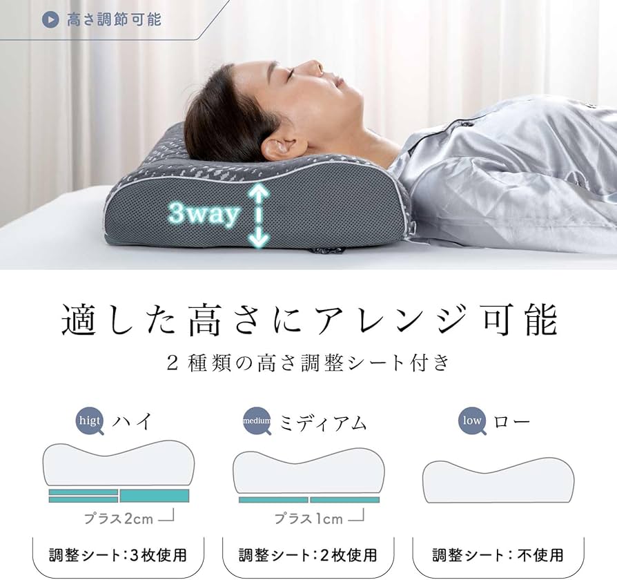 Amazon｜フランスベッド まくら ブラック 57×37cm 「LTショルダー