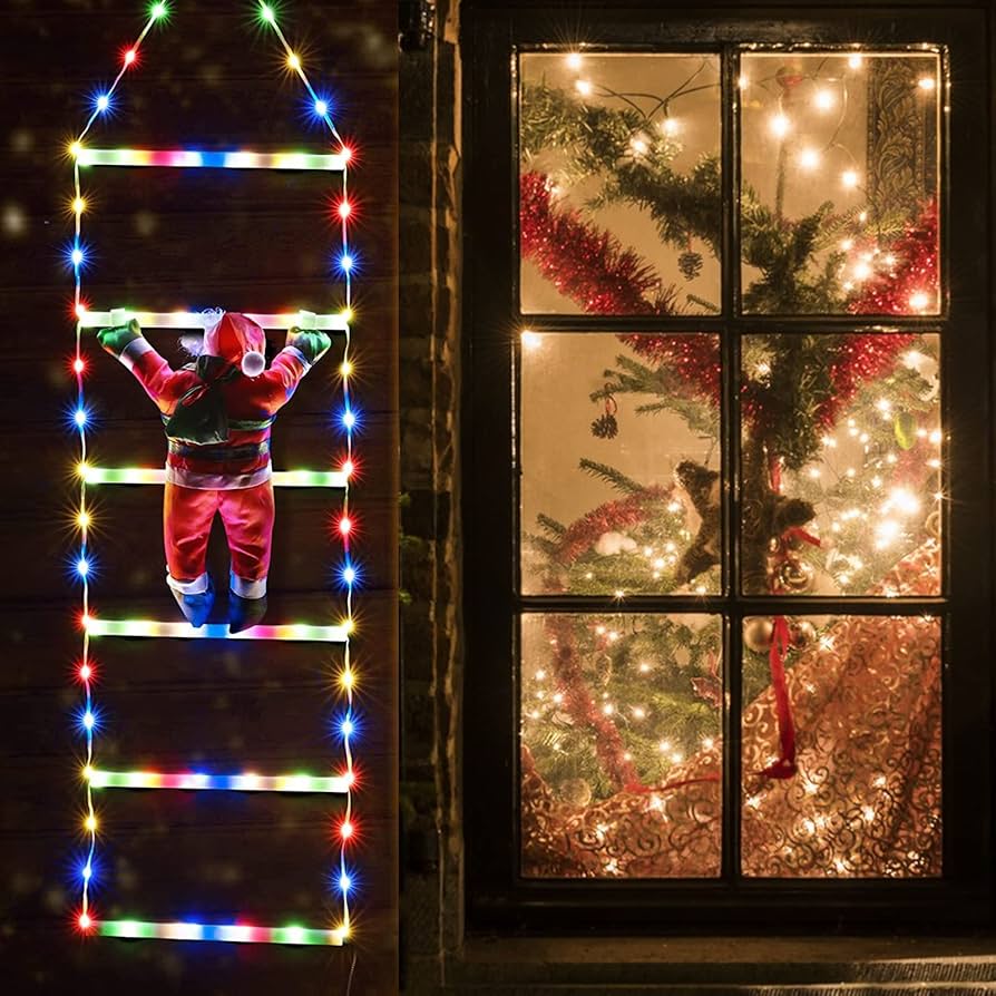 Amazon.co.jp: はしごサンタクロース クリスマスイルミネーション 屋外