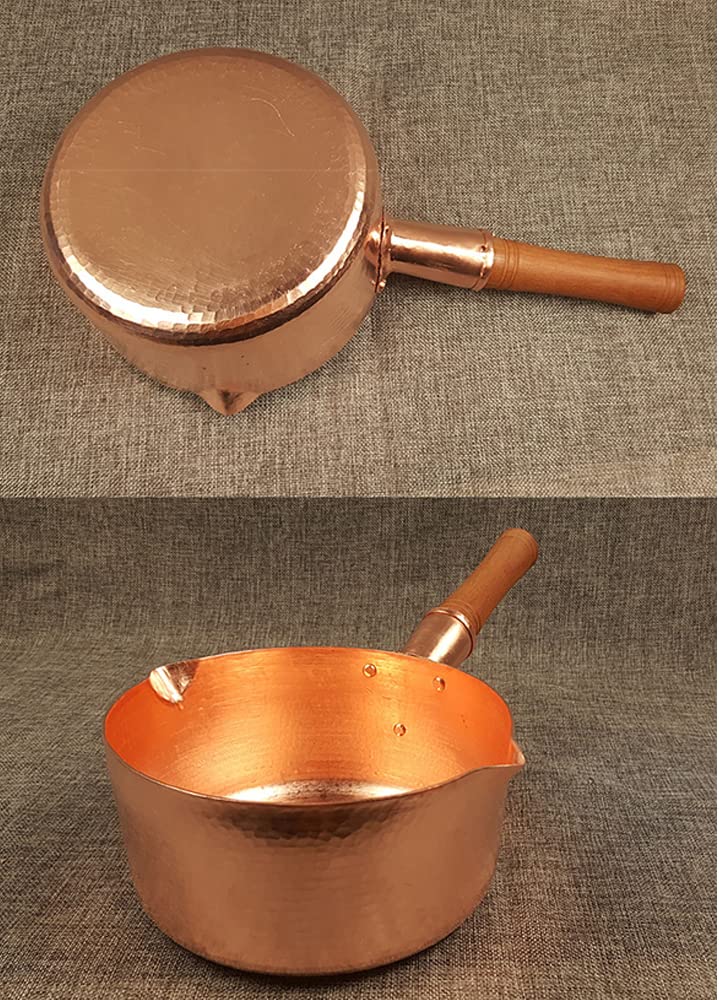 Amazon｜銅器 純粋な銅の鍋シングルハンドルの小さな銅の鍋厚い銅の鍋
