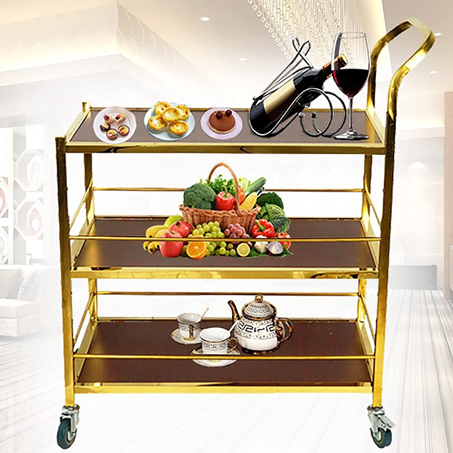 Amazon.co.jp: キッチンワゴン・アイランド キッチン 2段/3段 ワゴン