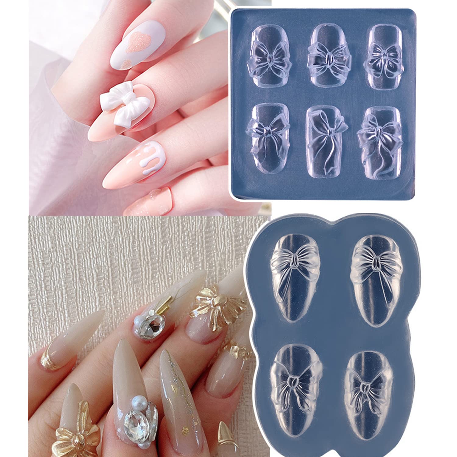 Amazon.co.jp: Coollooda ネイル アート 蝶結び【2個セット】シリコン